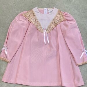 Pink Dress with Lace Collar